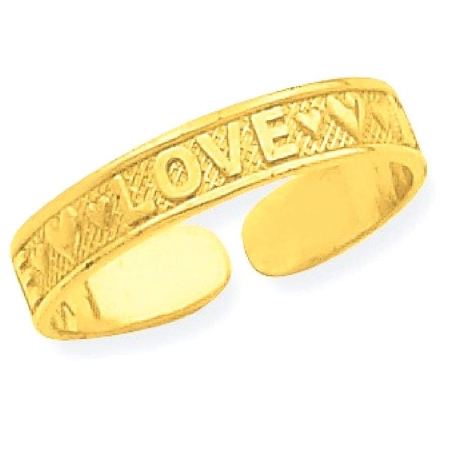 14 kイエローゴールドラブアジャスタブルかわいいつま先リングセットファインジュエリーギフト用女性用