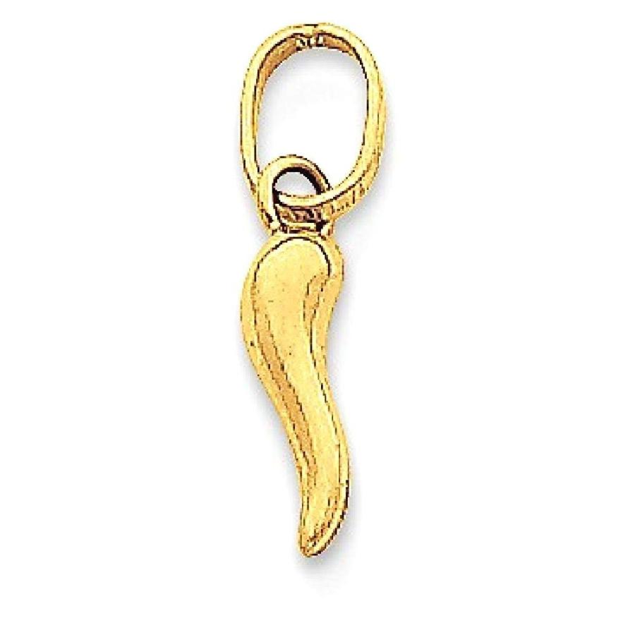 14 kイエローゴールドCornicelloイタリアホーン幸運ペンダントチャームネックレスファインジュエリーギフト用女性用彼女