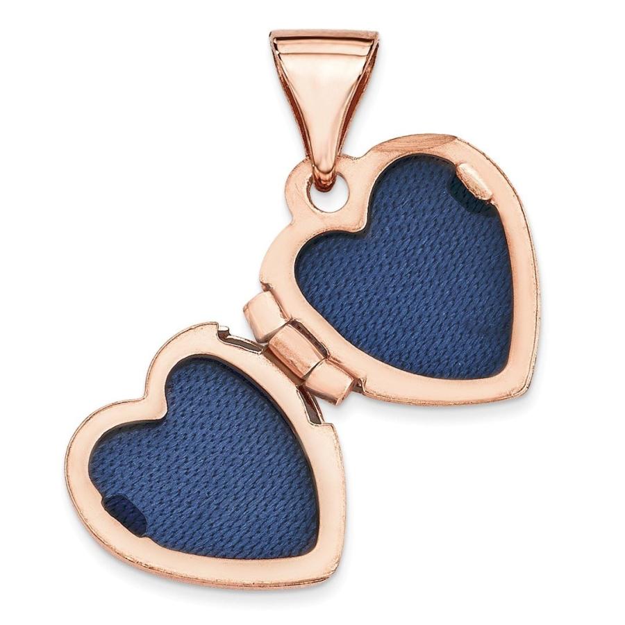 14 kローズゴールド10ミリメートルハート型スクロール写真ペンダントチャームロケットチェーンネックレス写真を保持するファインジュエリーギフ
