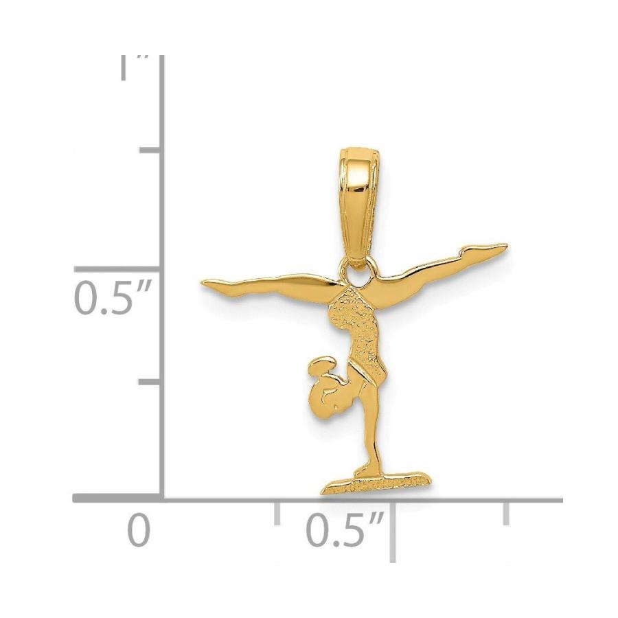 14 kイエローゴールド体操ペンダントチャームネックレススポーツ体操ファインジュエリーギフト用女性用彼女