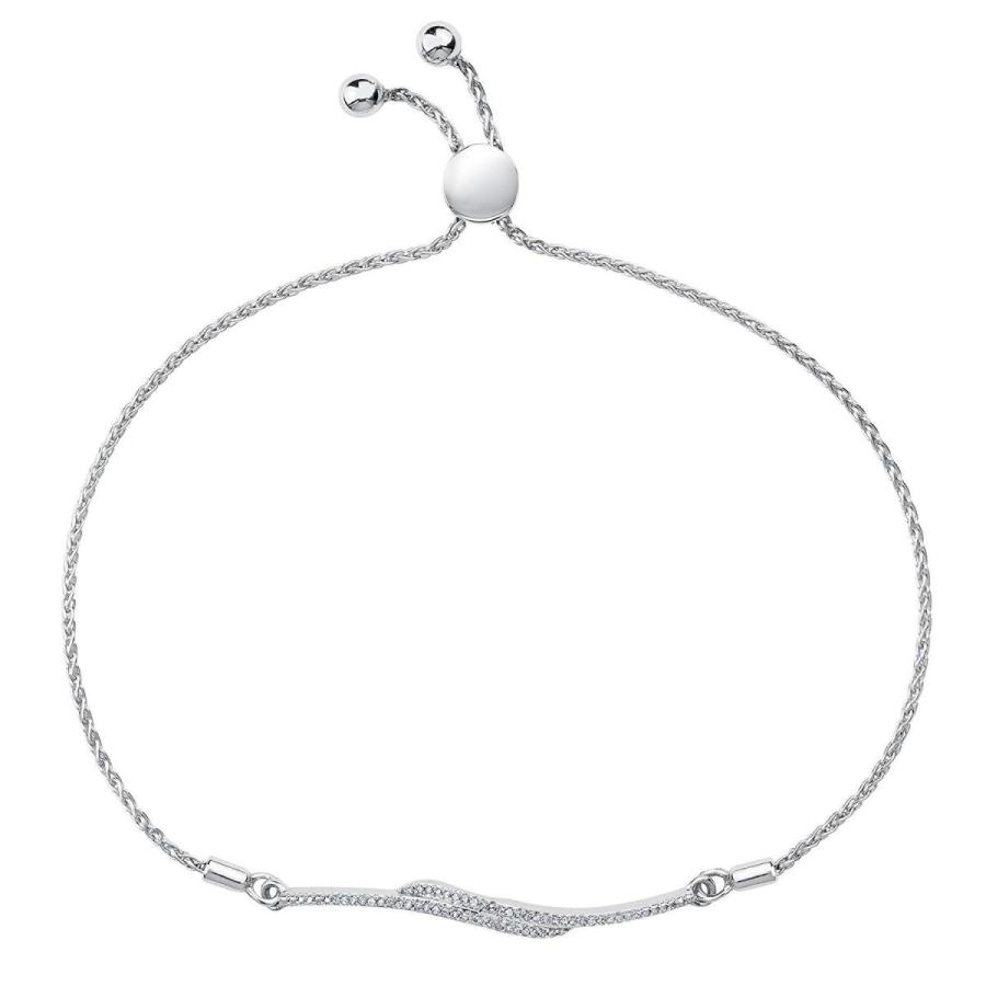 ダブルダイヤモンドウェーブボロブレスレット1 / 10ctw