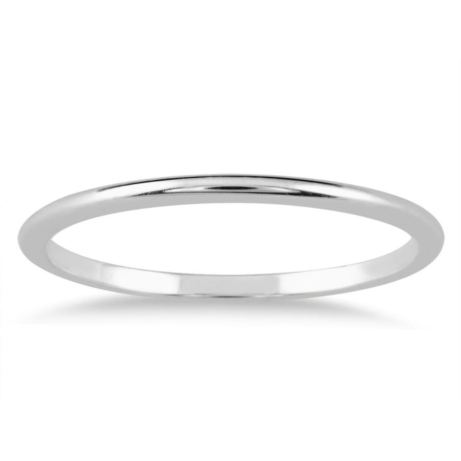 1mm Thin Domed Wedding Band in 14K White Gold 2019040903105100088b