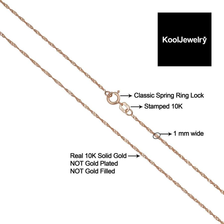 10k Rose Gold 1mm Singapore Chain Necklace (24 inch)