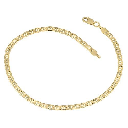 Kooljewelry 10k Yellow Gold 3.2mm Mariner Link Bracelet (8.5 inch