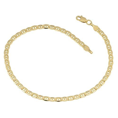 Kooljewelry 10k Yellow Gold 3.2mm Mariner Link Bracelet (8.5 inch)