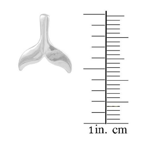 14k White Gold Whale Tail Charm
