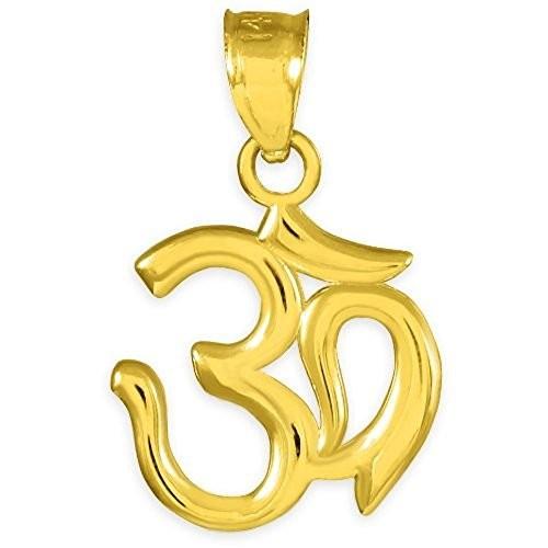 10K Gold Hindu Meditation Charm Yoga Om (Aum) Pendant