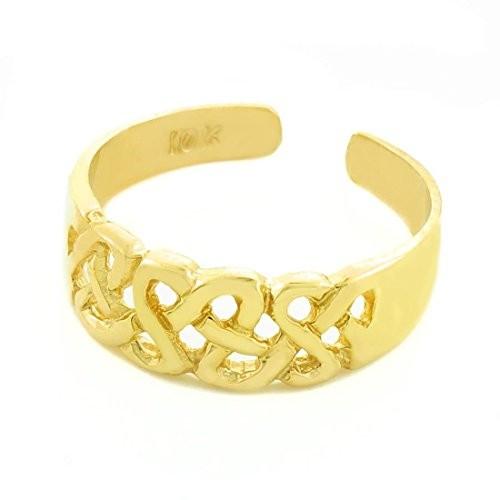 10k Yellow Gold Trinity Knot Toe Ring