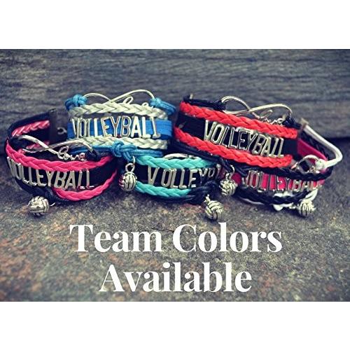 Volleyball Charm Bracelet Infinity Love Adjustable Charm Bracelet wi