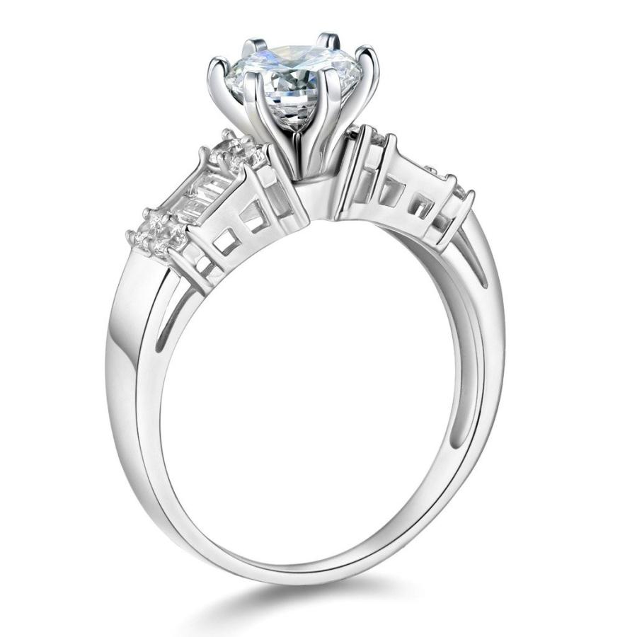 最新 14k White Gold SOLID Wedding Engagement Ring and Wedding Band 2 Piece 【1053740269】(38312円)