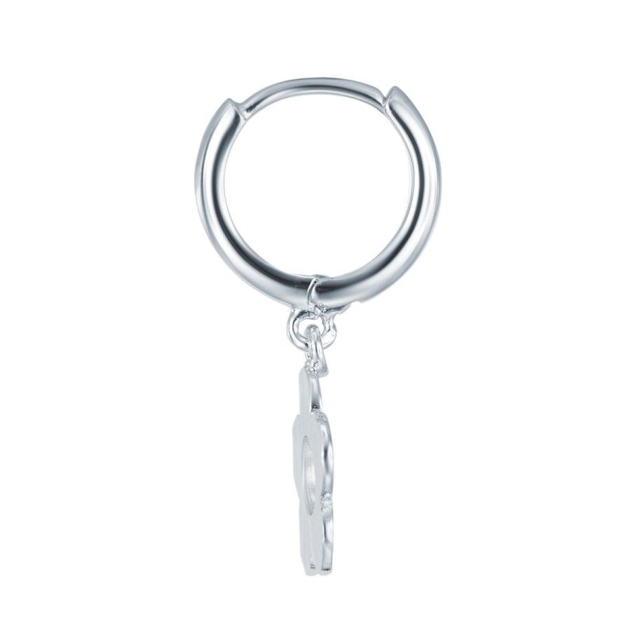 TWJC 14k White Gold Star Shaped Drop Earrings