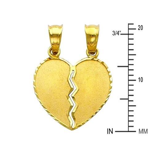 売りお得セール 14k Yellow Gold Couple Broken Heart Charm Pendant
