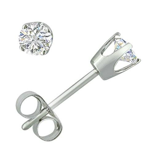 IGI Certified 1/4ct TW Round Diamond Stud Earrings in 14K White Gold