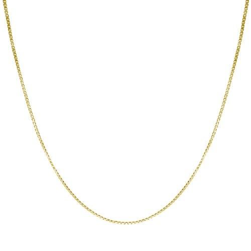 Honolulu Jewelry Company 14K Solid Yellow Gold 0.7mm Box Chain Necklac