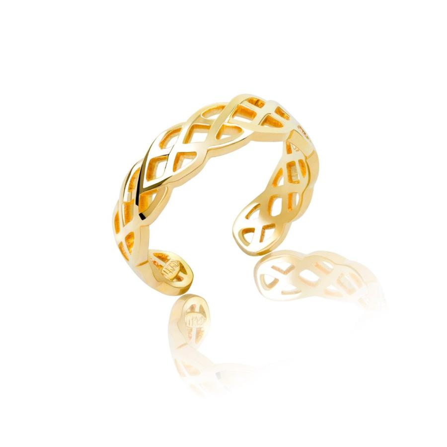 Honolulu Jewelry Company 14K Yellow Gold Braided Weave Toe Ring