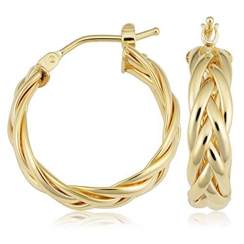 k Yellow Gold Braided Hoop Earrings