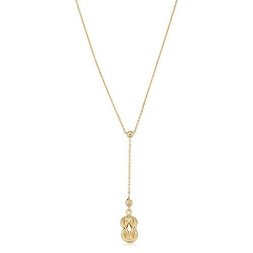 10k Yellow Gold Love Knot Drop Necklace (18 inch)