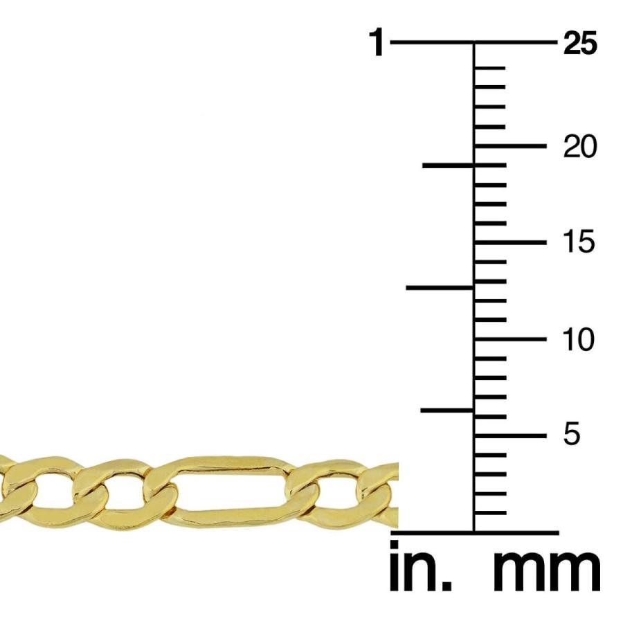 素晴らしい Link Figaro Gold Yellow 10k Kooljewelry Bracelet inch) 8.5 (3.5mm, ネックレス、ペンダント