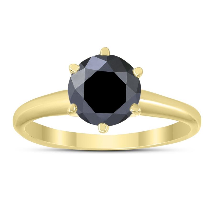 【2022福袋】 Black Round Carat 1/2 1 Diamond Gold Yellow 14K in Ring Solitaire ネックレス、ペンダント