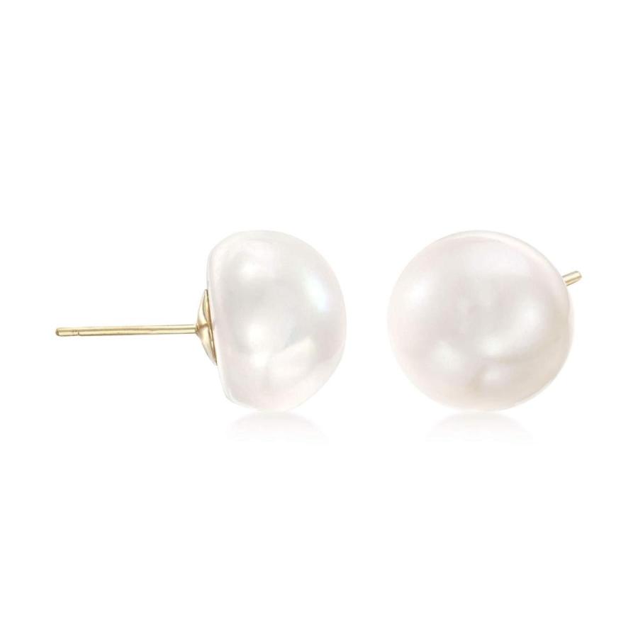 Ross-Simons 14-15mm Cultured Pearl Stud Earrings in Sterling Silver