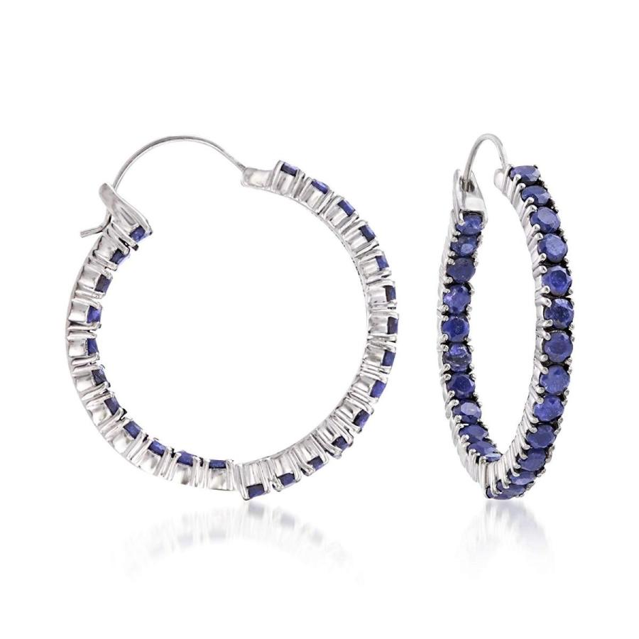 Ross-Simons 6.00 ct. t.w. Sapphire Inside-Outside Hoop Earrings in Ste
