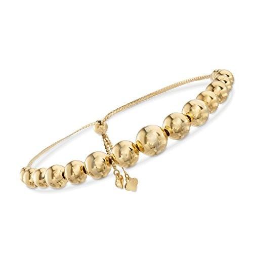 Ross-Simons 4-9mm 18kt Gold Over Sterling Silver Bead Bolo Bracelet
