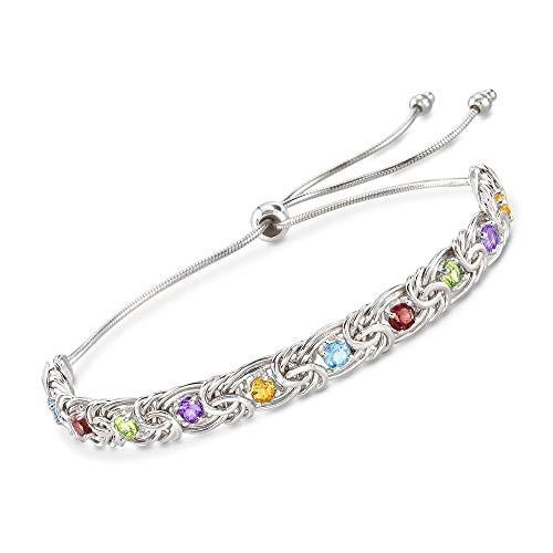 Ross-Simons 1.20 ct. t.w. Multi-Stone Byzantine Bolo Bracelet in Sterl