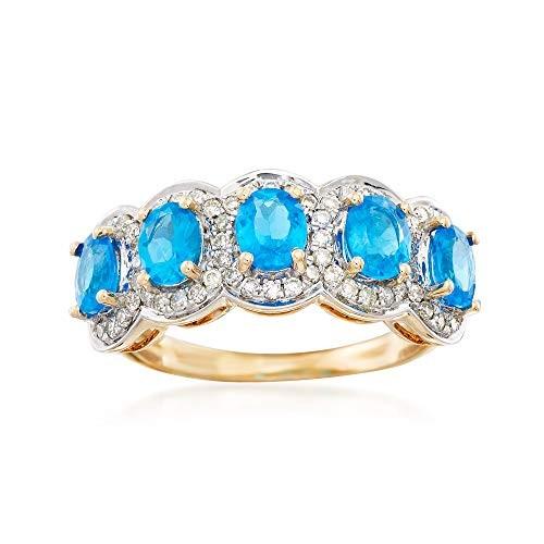 Ross-Simons 1.70 ct. t.w. Blue Apatite Five-Stone Ring With .39 ct. t.｜twilight-shop｜04