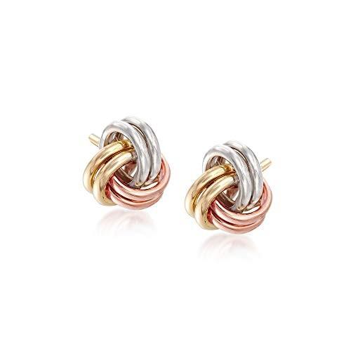 Ross-Simons 14kt Tri-Colored Gold Love Knot Earrings