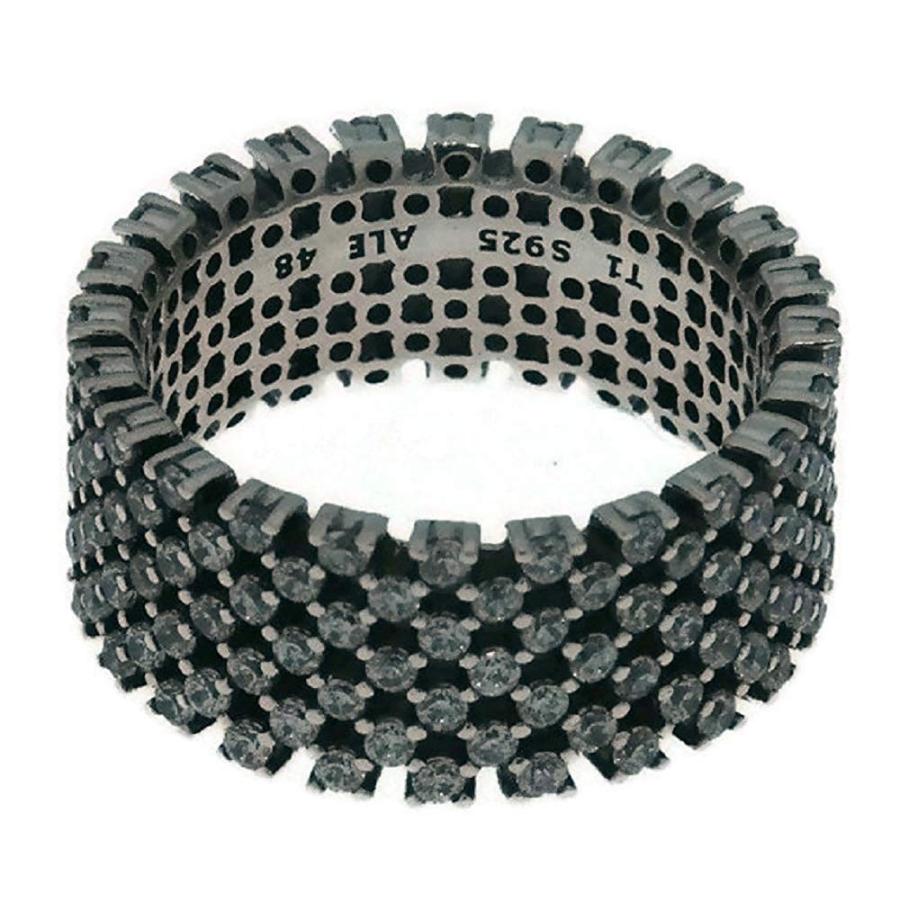 Pandora Heraldic Check Silver Ring Size 6 With Clear CZ 197695CZ-52