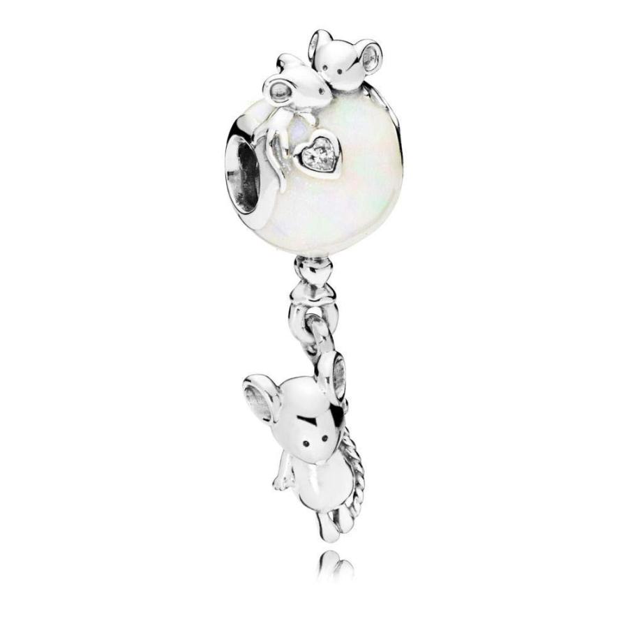 Pandora Mouse and Balloon Pearlescent & Silver Dangle Charm 797240EN23