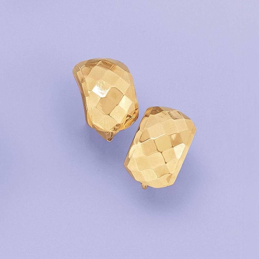 Ross-Simons 14kt Yellow Gold Diamond-Cut Half-Hoop Earrings