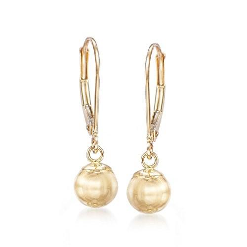 Ross-Simons 6mm 14kt Yellow Gold Shiny Bead Drop Earrings