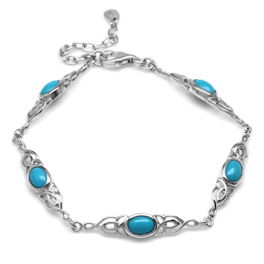 Genuine Arizona Turquoise 925 Sterling Silver Triquetra Celtic Knot 7.