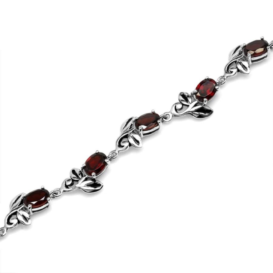 9.27ct. Natural Garnet 925 Sterling Silver Leaf Vintage Inspired 7-8.5
