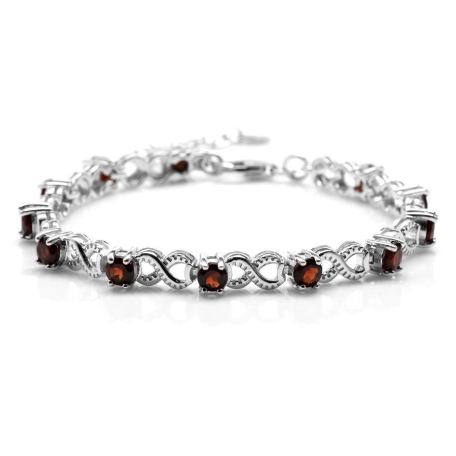 3.96ct. Natural Garnet White Gold Plated 925 Sterling Silver Infinity