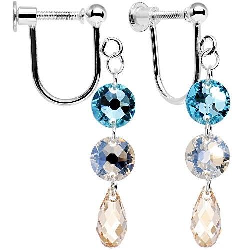 Body Candy Handcrafted 925 Silver Champagne Sky Clip On Earrings Creat