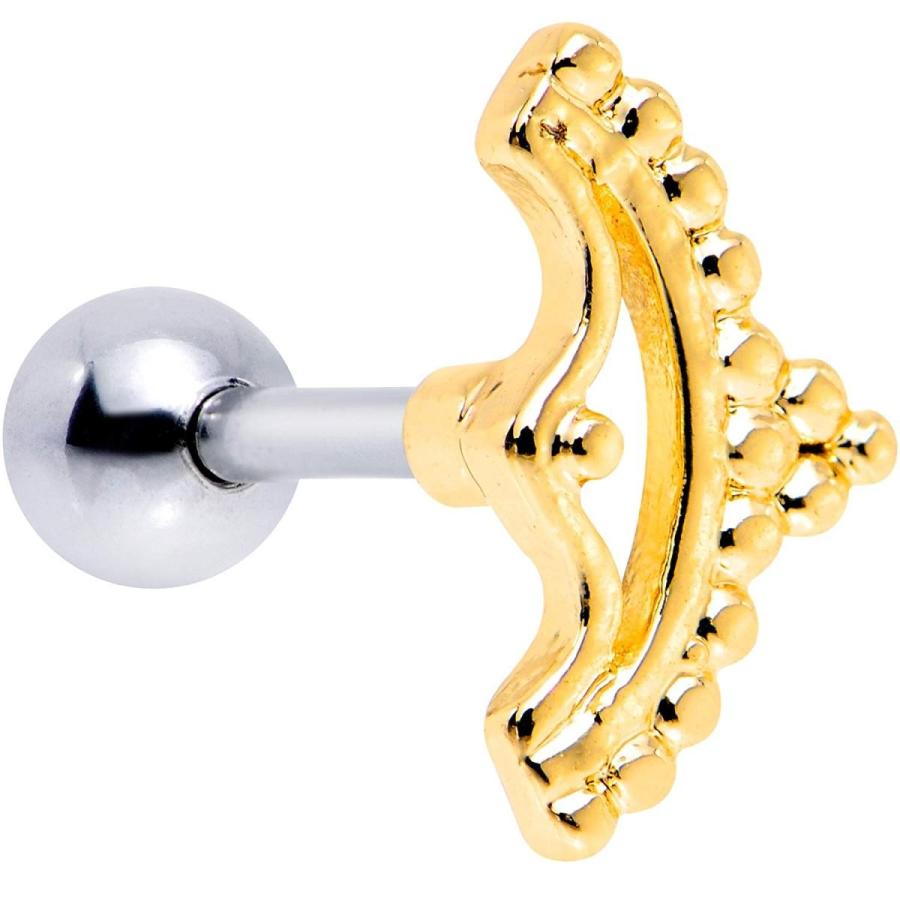 Body Candy Steel Royal Crescent Bow Cartilage Tragus Earring 16 Gauge