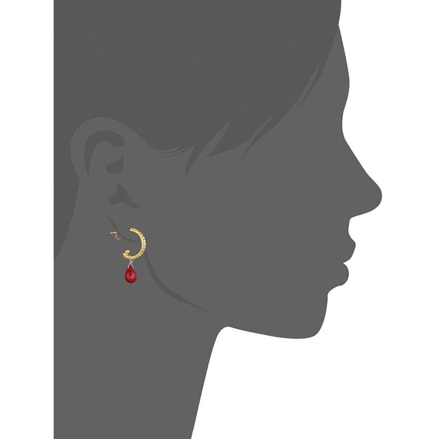 Satya Jewelry Ruby Drop Hoop Earrings