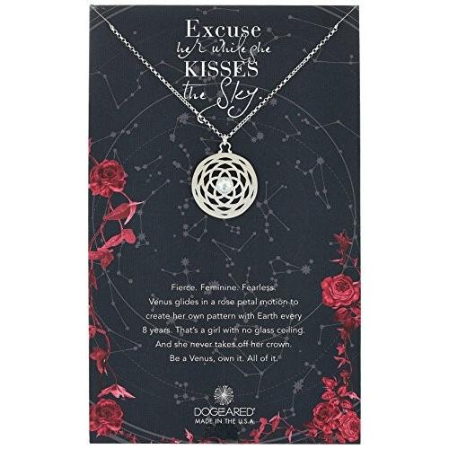 Dogeared Ancient Moon Rising Large Pattern Of Venus Silver Chain Neckl