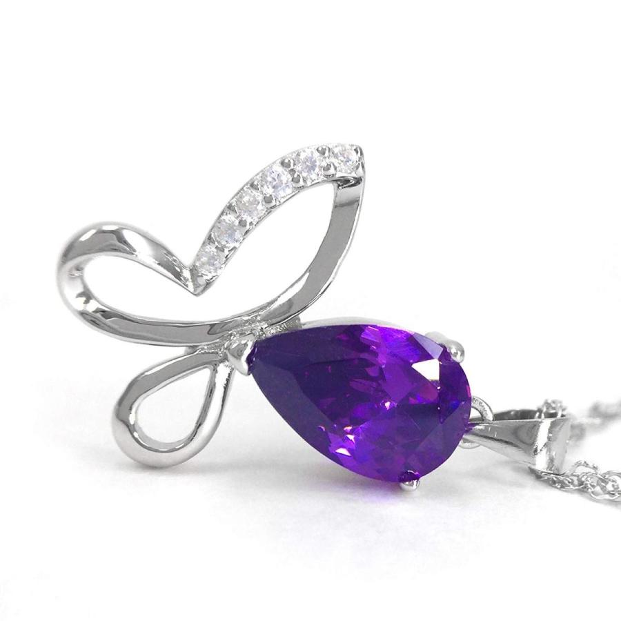 Pearl of Dream Butterfly - Floral Joy Purple Sterling Silver Pendant N