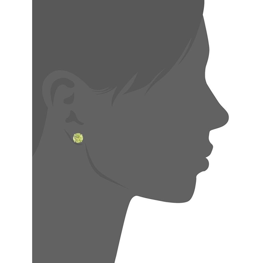 10k Yellow Gold Peridot Round Stud Earrings