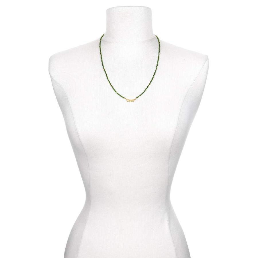 Satya Jewelry Jade Gold-Plate Petal (22-Inch) Pendant Necklace, Green,
