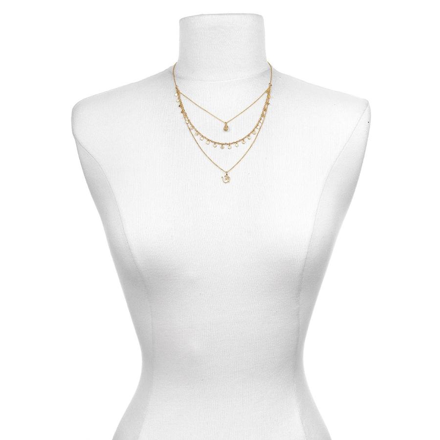 商品サイズ Satya Jewelry Citrine Gold Plate Om Triple Chain Necklace， 20
