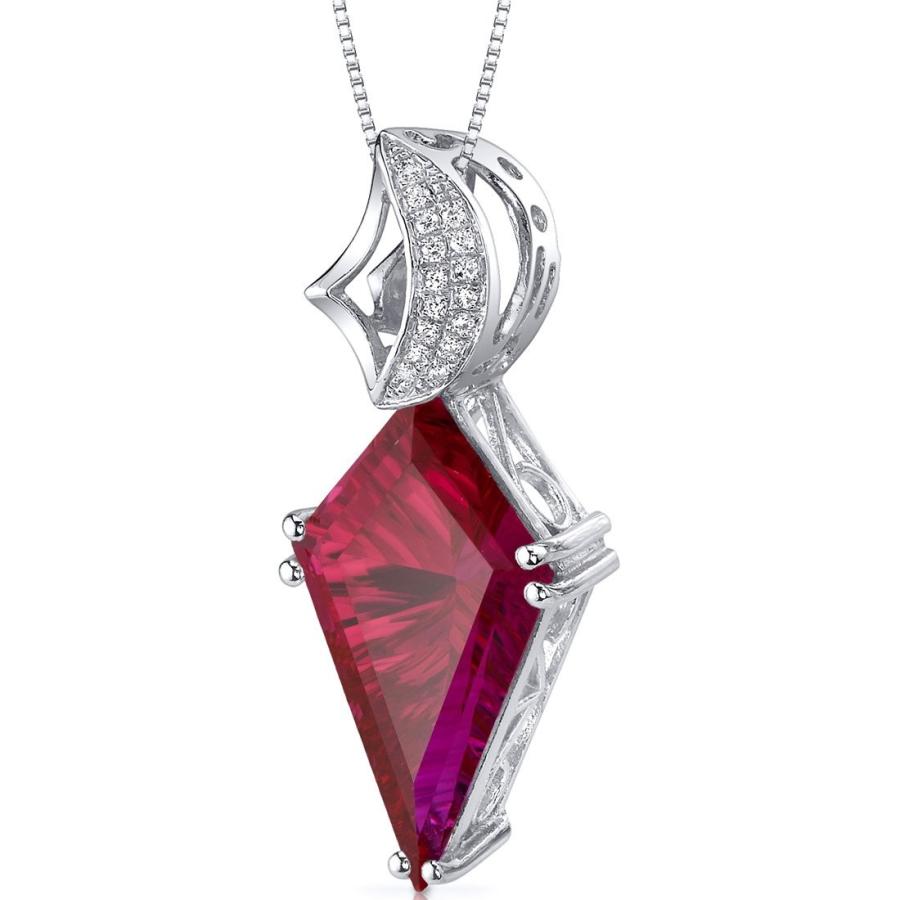 Kite Shape Large 9.00 carats Sterling Silver Rhodium Finish Created Ru
