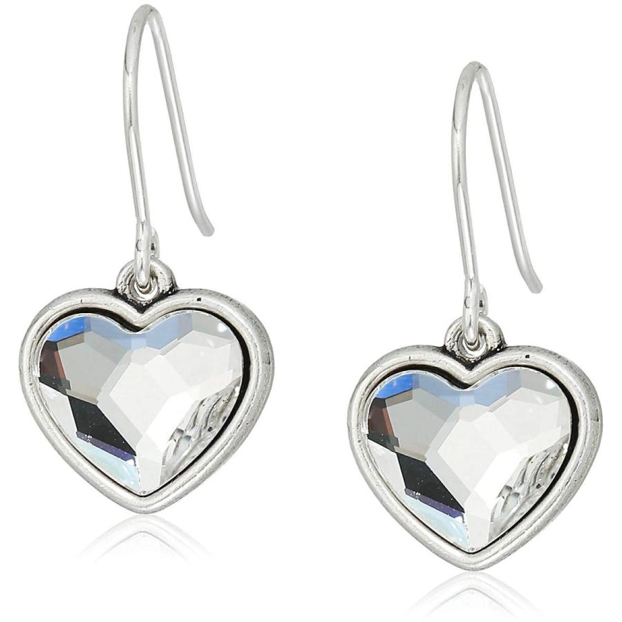 日本未入荷 Alex and Ani Womens Crystal Heart Hook Drop Earrings, Rafaelian Silver ネックレス、ペンダント