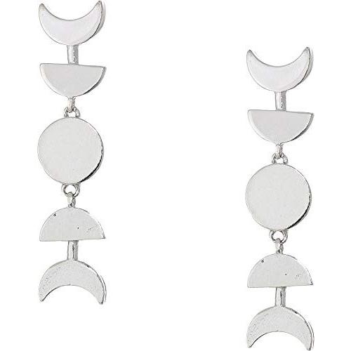 ROG Alex and Ani Women´s Sterling Silver Lunar Phase Earrings Sterling Sil