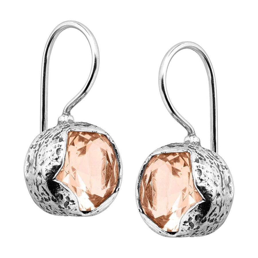 Silpada 'Carmine' Peach Cubic Zirconia Drop Earrings in Sterling Silve