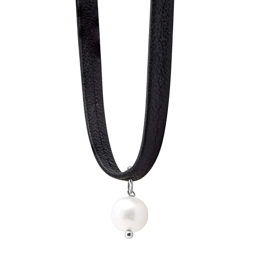 Silpada 'High Tide' Leather Choker Necklace with 8-8.5 mm Freshwater C