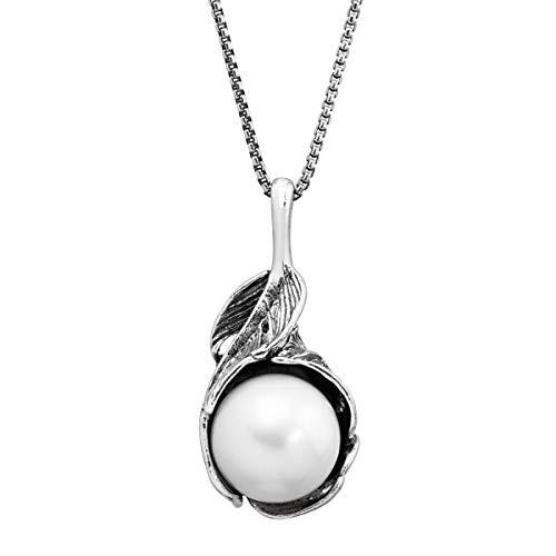 Silpada 'Stillwater' 12 mm Freshwater Cultured Pearl & Feather Pendant